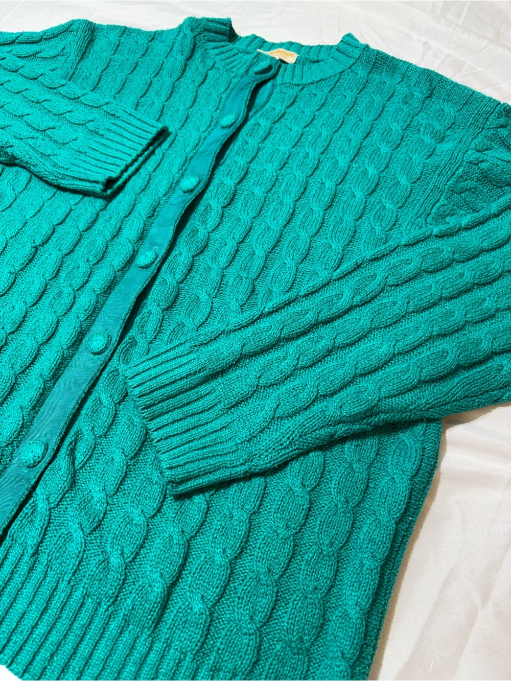 Vintage Brooks Brothers Silk Knit Cardigan Sweater M Medium Green Gold Sun 1818